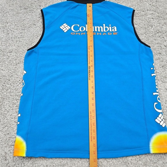 Columbia Vest Mens Extra Large Blue Omni Shade Highroad Cycling Sports Full Zip - Picture 10 of 11